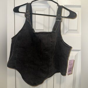 Target Charcoal Denim Crop Top